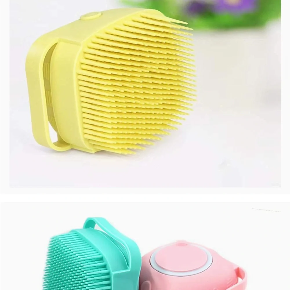 DUALSHINE Upgraded Dog Bath Brush,Dog Scrubber Best Pet Bathing Tool & shampoo
